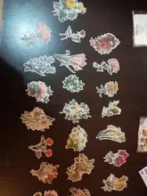 60 unidades/Paquete de pegatinas de flores para decoración, bricolaje, álbum diario, planificador, pegatinas, papelería, etiqueta adhesiva para útiles escolares