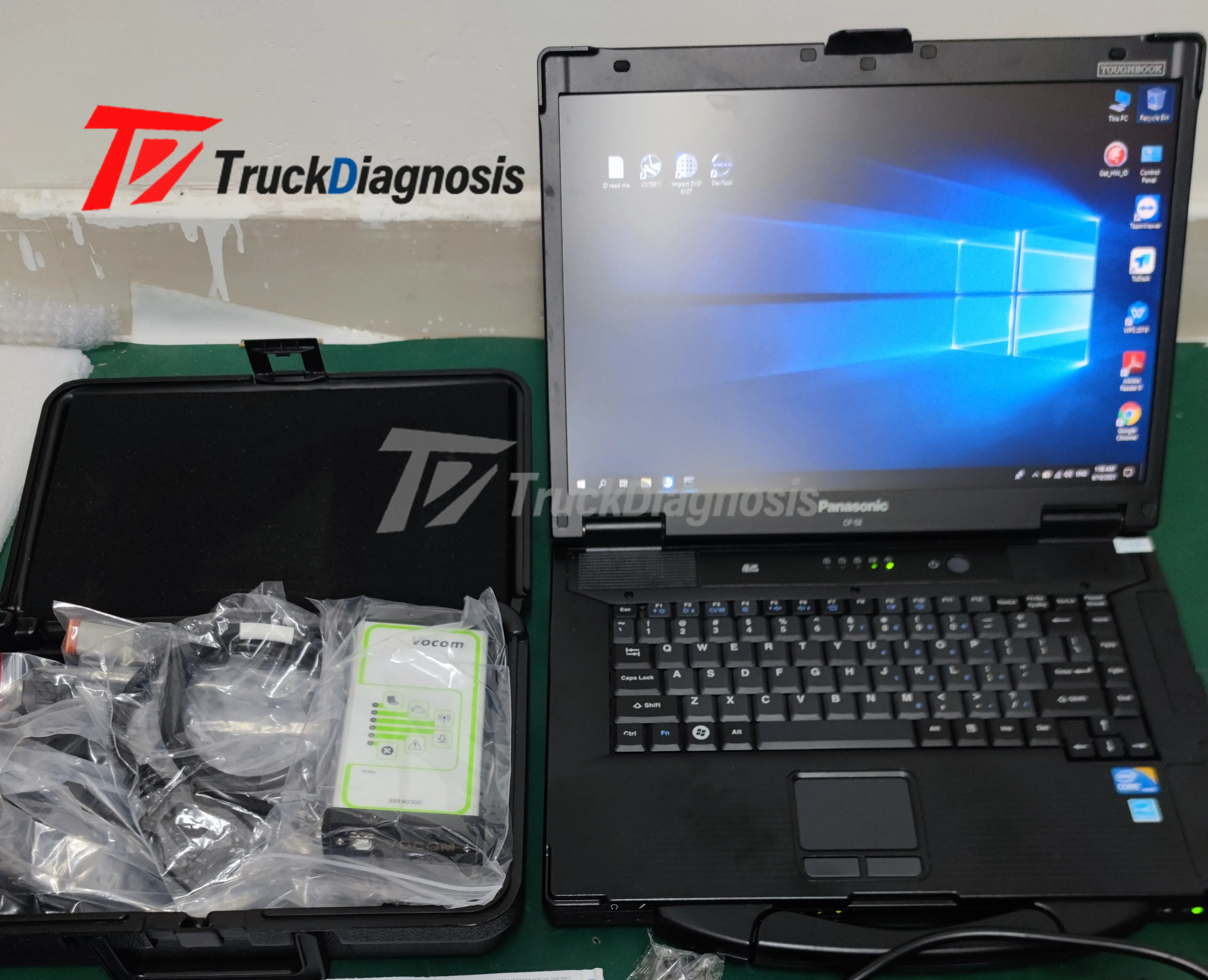 

V2.7 PTT dev2tool for VOLVO VOCOM VCADS diagnostic tool for Volvo/Renault/Mack Truck Diagnose 88890300 Vocom+CF52 laptop