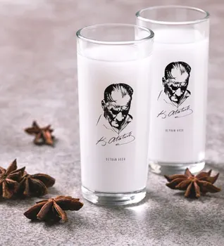 

Personalized Colorful Printed Ataturk Themed Dual Arrack Cup Seti-28