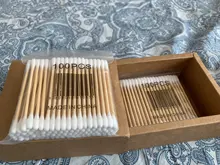 200 unids/caja de doble cabeza hisopo de algodón palos de bambú algodón desechable Capullos de algodón para belleza maquillaje nariz y orejas de limpieza