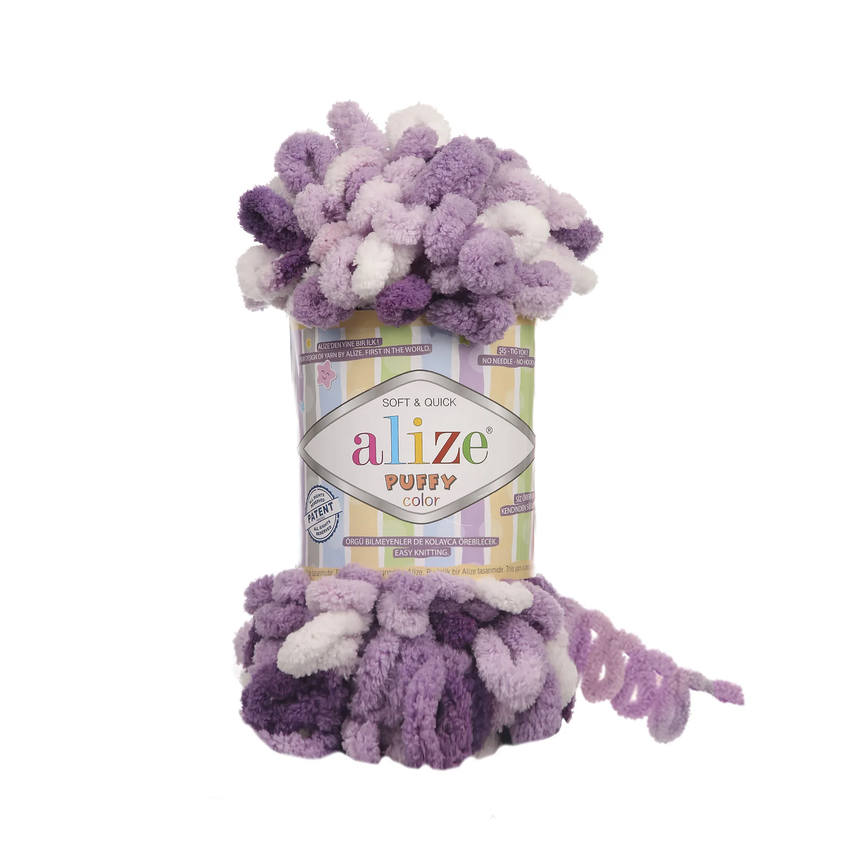 Alize Puffy COLOR Yarn 100gr Variegated Finger Crochet Knitting