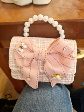 Monederos para niños y niñas, Mini bandolera con perlas, bolso de mano, monedero pequeño para fiesta, regalo