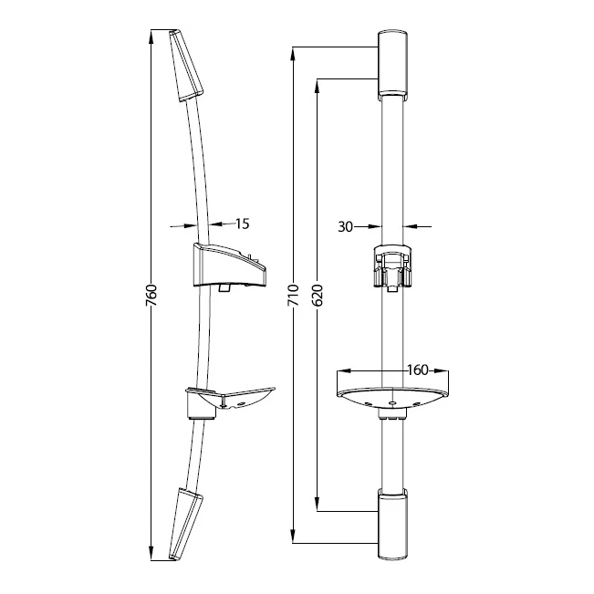 Стойка для душа IDDIS A30311 (Мыльница, держатель лейки, крепления)