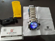 NAVIFORCE-reloj de pulsera militar para hombre de acero, cronógrafo de acero, cronógrafo para hombre, resistente al agua, pantalla dual