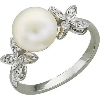 

Esthete ring flower with cubic zirconia, silver pearls