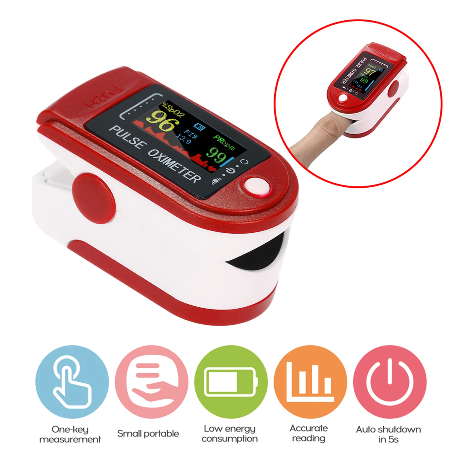 

Fingertip Oximeter Pulse Detection Fingertip Finger Heart Rate Test Pulse Tester Tft Screen Tester Tft Screen