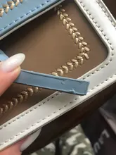 Bolso cruzado de cuero de color de contraste para mujer, bandolera de hombro sencilla de viaje, a la moda, 2020