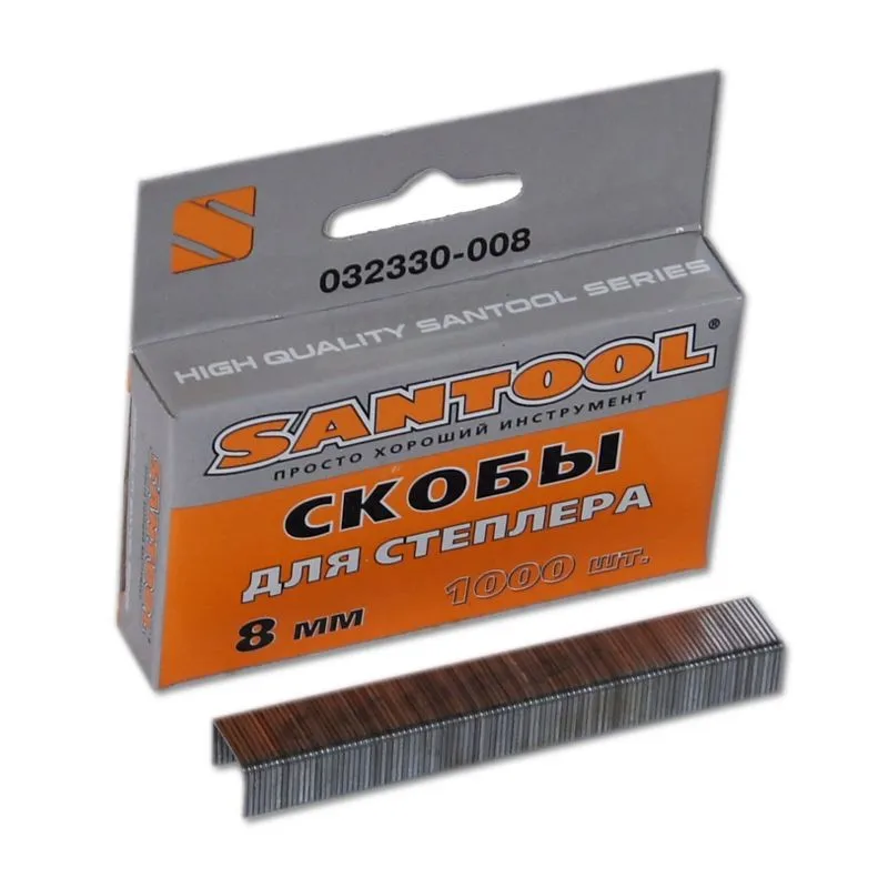 Santool staples 11 4х 8mm thickness 0 75mm Type 53 for мебельн. Stapler 1000 pcs/pack price per pack 32330-008 |