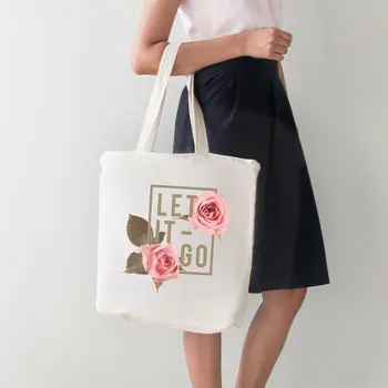 

Angemiel Bag Let It Go Rose Leaf Big Tote Shopping Beach Bag