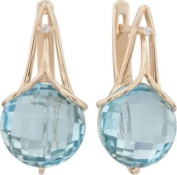 

Aloris earrings with Topaz and cubic zirconia in red gold