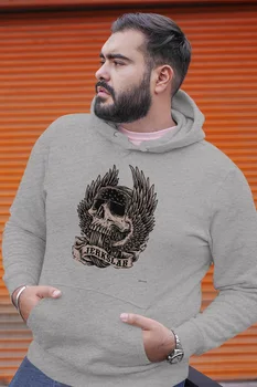 

Angemiel Wear Jerkslab Skull And Crossbones Gray Men 'S Hooded Sweatshirt