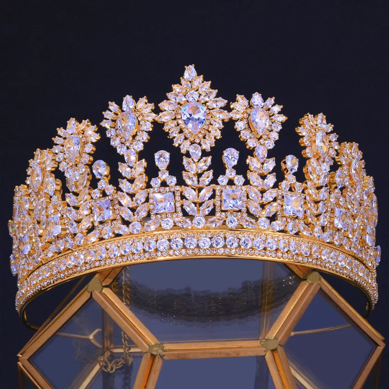 Luxury Hair Jewelry AAAAA Full Zircon Tiaras and Crowns for  display picture 3