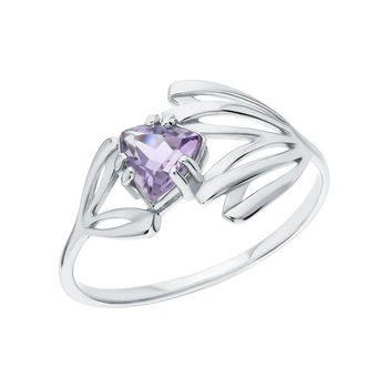 

Silver ring with amethyst sunlight sample 925