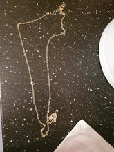 1PC turco de mal de ojo mano COLLAR COLGANTE Hamsa para mujer joyería de Color hueco clavícula cadenas de enlace