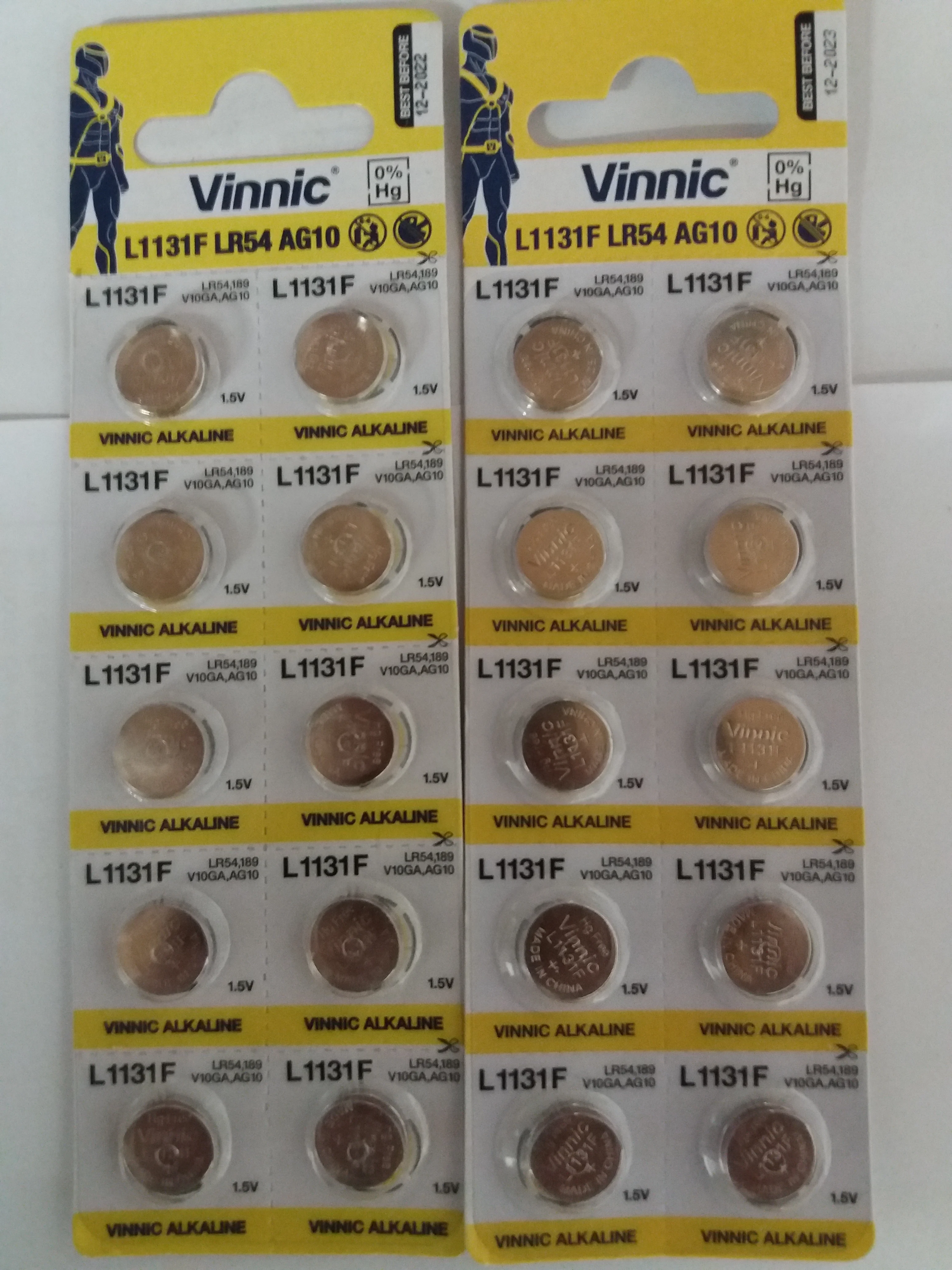 Кнопочные батареи 10 vinnic AG10/L1131/LR1130/189/V10GA/RW89/D189 | Электроника