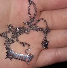 Collar de acero inoxidable con letras de estilo Hip Hop para mujer, colgante de estilo gótico Punk para bebé, niña pequeña, Ángel, Princesa, príncipe, Harajuku