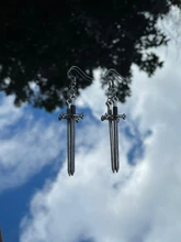 Colgante de espada de 55x16mm, 10 Uds., fabricación de joyas, colores de plata antigua, Color bronce antiguo, negro