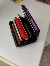 Nuevo Metal tarjeta de crédito nombre de la tarjeta de identificación titular de la caja de la cartera Mini antimagnético resistente al agua titular de las tarjetas de aluminio