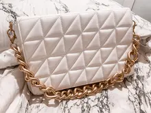 Bandoleras acolchadas con cadena gruesa para mujer, bolsos de mano acolchados, de marca, 2020