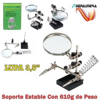 

DEPALMERA | Shipping Soporte Welding hand magnifying loupes magnifier Weld electronic boards, magnifier and Tweezers with stable Base 610g