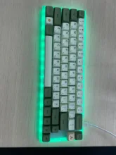 PBT Keycap Mechanical-Keyboard Matcha Wired Sublimation Keypro Green USB for Fonts Ethermal-Dye