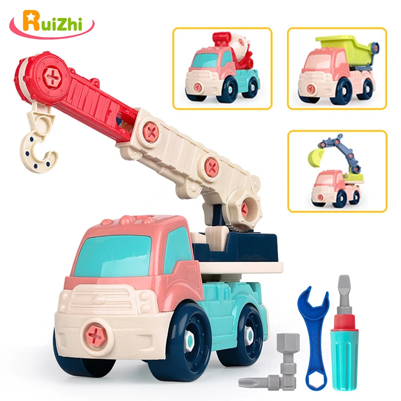 

Ruizhi Diy Disassembly Engineering Truck Cartoon Detachable Car Baby Function Assembly Screw Set Children Educational Toy RZ1200