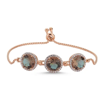 

KUTAYDAN 925 Sterling Silver Round Zultanite Gemstone Elevator Bracelet