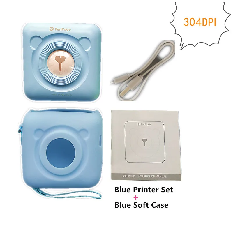 bluetooth inkless thermal picture photo printer plus soft silicone bag for gifts_副本