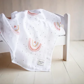 

Organic 100X100CM Muslin blanket 100% cotton baby soft newborn blanket bath towel baby child wrapping GOTS certified