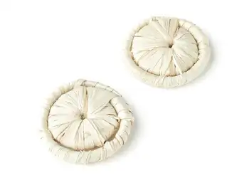 

Handwoven Rattan Earrings - Coin Shaped Rattan Pendant - Wooden Straw Earring - Jewelry Making - 2pcs/lot - 30.3x30.3mm - RT1128