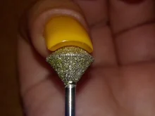 HYTOOS 10mm Diamante de rombo de uñas taladro 3/32 Rotary Burr cortadores para manicura taladro eléctrico accesorios uñas Mills Tools-D-7