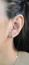Pendientes de estrella de cinco puntas de cristal para mujer, aretes de Plata de Ley 925 chapados en oro de 14k, accesorios de joyería de boda simples
