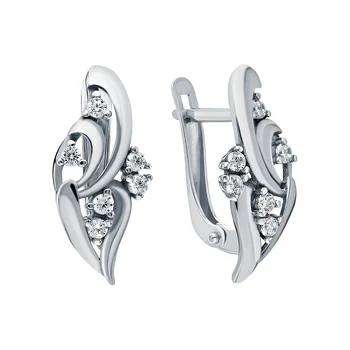 

Silver earrings with cubic zirconia sunlight sample 925
