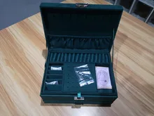 WE New-estuche de 3 capas con broche verde para mujer, organizador de joyería, anillo grande, collar, soporte de maquillaje, caja de joyería de terciopelo con cerradura