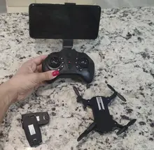 XKJ-Mini Dron 4K 2021 P HD, cámara WiFi Fpv, presión de aire, mantenimiento de altitud, negro y gris, Quadcopter plegable RC juguete, 1080