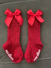 Calcetines antideslizantes de algodón para bebés, calcetín largo transpirable con pajarita de dibujos animados para primavera y otoño, 0-4 años