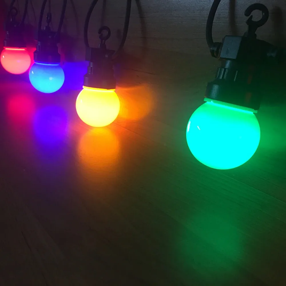 IP65 LED Globe G50 Multicolor Bulb String Connectable Outdoor Colorful String Lights For Decorative Wedding Christmas Garland fairy light tree String Lights