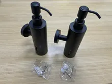 200ml Wall Mounted Shower Bottle Pump Stainless Steel Shampoo Dispenser Black