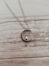 RYOUCUTE 100% auténtica plata pura joyería de Color Vintage largo coreano gato Collares de Luna para las mujeres boda Kolye Collares