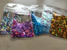 Letras holográficas de resina epoxi con purpurina gruesa, letras gruesas, lentejuelas mezcladas, alfabeto, 5 colores, 2g por