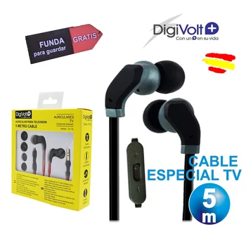 

Headphones TV DIGIVOLT 5 MTS TV-118 Cable WITH COVER super BASS CLIP RESTRAINT