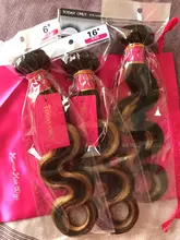 Destacar de la onda del cuerpo de mechones con cierre P4/27 Ombre 30 pulgadas de la onda del cuerpo 3 4 mechones con HD de cierre de encaje marrón extensiones de cabello humano mechones