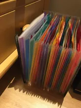 24-capa grande bolsa de documento Arco Iris acordeón A4 clasificación de documentos herramienta de negocios expandiendo carpetas de archivos de presentación de los productos