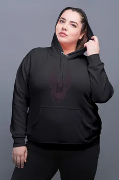 

Angemiel Wear Lineal Skull And Crossbones Black Women Hooded Sweatshirt