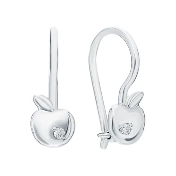 

Silver earrings with cubic zirconia sunlight sample 925 test