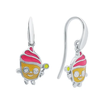 

Silver earrings with enamel sunlight