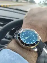Reloj analógico clásico para hombre, correa de goma de silicona Geneva, con bisel giratorio, resistente al agua, con movimiento japonés