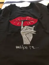 Black T-Shirts Short-Sleeve Trend-Tops Hot-Drilling Korean-Version Cotton Women Summer