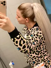 ZZHAIR-extensiones de cabello humano de 16 -28 para mujer, mechones de cabello humano con Clip en 100%, cola de caballo, 140g