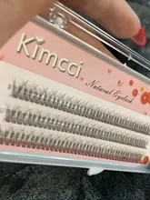 Kimcci-extensiones de pestañas individuales, 120 nudos/funda, pestañas de racimo 3D de visón Natural, maquillaje profesional acampanado